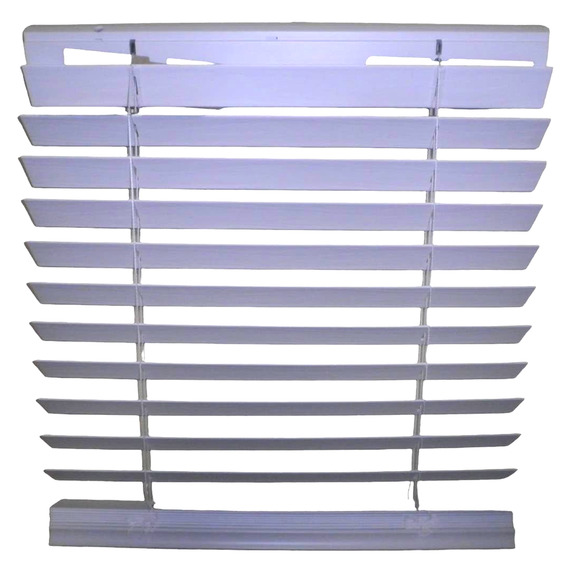 Custom White Cordless 2" Faux Wood Blinds, Room Darkening - 29-3/4"W x 54"L - Picture 3 of 8